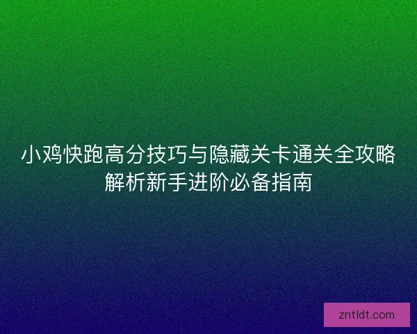 小鸡快跑高分技巧与隐藏关卡通关全攻略解析新手进阶必备指南